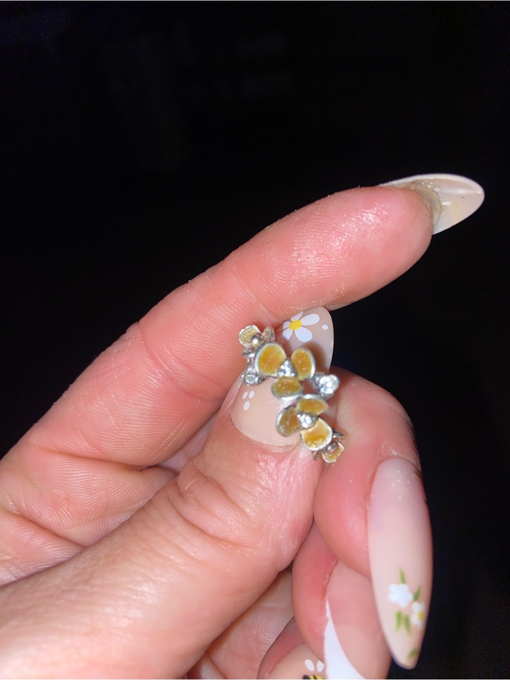 Yellow Floral Enamel Cluster Ring for Women - Unbranded